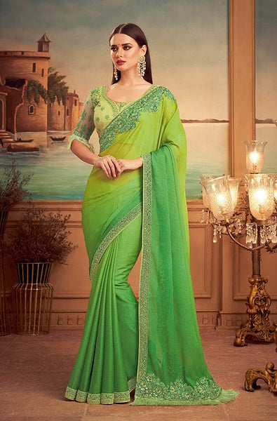Shop 3D Velvet Silk Shaded Color Saree with Embroidery Fancy Blouse Online  - dvz0003888