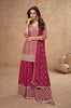 Berry Pink Designer Embroidered Wedding Sharara Suit-Saira's Boutique