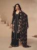 Black Designer Embroidered Chinon Silk Party Wear Palazzo Suit-Saira's Boutique