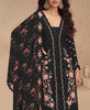Black Designer Embroidered Chinon Silk Party Wear Palazzo Suit-Saira's Boutique