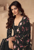 Black Designer Embroidered Chinon Silk Party Wear Palazzo Suit-Saira's Boutique