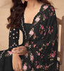 Black Designer Embroidered Chinon Silk Party Wear Palazzo Suit-Saira's Boutique