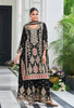 Black Designer Embroidered Chinon Silk Wedding Palazzo Suit-Saira's Boutique