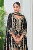 Black Designer Embroidered Chinon Silk Wedding Palazzo Suit-Saira's Boutique