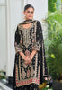 Black Designer Embroidered Chinon Silk Wedding Palazzo Suit-Saira's Boutique