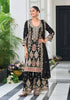 Black Designer Embroidered Chinon Silk Wedding Palazzo Suit-Saira's Boutique