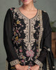 Black Designer Embroidered Premium Chinon Silk Party Wear Palazzo Suit-Saira's Boutique