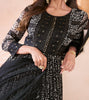 Black Designer Embroidered Pure Georgette Party Wear Gown-Saira's Boutique