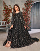 Black Designer Heavy Embroidered Net Party Wear Anarkali Gown-Saira's Boutique