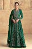 Bottle Green Designer Heavy Embroidered Lehenga Style Wedding Anarkali-Saira's Boutique