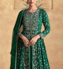 Bottle Green Designer Heavy Embroidered Lehenga Style Wedding Anarkali-Saira's Boutique