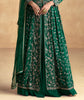 Bottle Green Designer Heavy Embroidered Lehenga Style Wedding Anarkali-Saira's Boutique