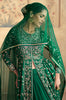 Bottle Green Designer Heavy Embroidered Lehenga Style Wedding Anarkali-Saira's Boutique