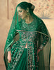 Bottle Green Designer Heavy Embroidered Lehenga Style Wedding Anarkali-Saira's Boutique