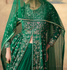 Bottle Green Designer Heavy Embroidered Lehenga Style Wedding Anarkali-Saira's Boutique