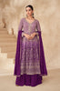 Bright Purple Designer Embroidered Wedding Sharara Suit-Saira's Boutique