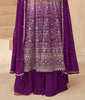 Bright Purple Designer Embroidered Wedding Sharara Suit-Saira's Boutique