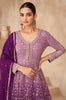 Bright Purple Designer Embroidered Wedding Sharara Suit-Saira's Boutique