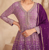 Bright Purple Designer Embroidered Wedding Sharara Suit-Saira's Boutique