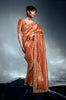 Burnt Orange Designer Embroidered Tissue Organza Wedding Party Wear Saree-Saira's Boutique