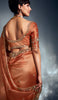 Burnt Orange Designer Embroidered Tissue Organza Wedding Party Wear Saree-Saira's Boutique