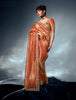 Burnt Orange Designer Embroidered Tissue Organza Wedding Party Wear Saree-Saira's Boutique