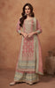 Carnation Pink Designer Embroidered Fancy Silk Party Wear Suit-Saira's Boutique