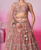 Copper Rose Designer Embroidered Wedding Bridal Net Lehenga Choli-Saira's Boutique