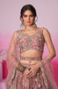 Copper Rose Designer Embroidered Wedding Bridal Net Lehenga Choli-Saira's Boutique