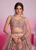 Copper Rose Designer Embroidered Wedding Bridal Net Lehenga Choli-Saira's Boutique