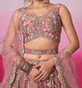 Copper Rose Designer Embroidered Wedding Bridal Net Lehenga Choli-Saira's Boutique