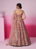 Copper Rose Designer Embroidered Wedding Bridal Net Lehenga Choli-Saira's Boutique