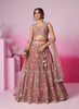 Copper Rose Designer Embroidered Wedding Bridal Net Lehenga Choli-Saira's Boutique