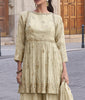 Cream Beige Designer Embroidered Party Wear Sharara Suit-Saira's Boutique