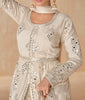 Cream Beige Designer Embroidered Pure Georgette Pant Style Anarkali Suit-Saira's Boutique