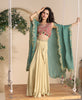 Cream & Pink Designer Embroidered Contemporary Style Lehenga with Shrug-Saira's Boutique