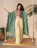 Cream & Pink Designer Embroidered Contemporary Style Lehenga with Shrug-Saira's Boutique