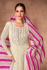 Cream & Pink Designer Heavy Embroidered Pure Georgette Anarkali Suit-Saira's Boutique