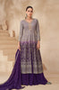 Dark Purple Designer Embroidered Wedding Sharara Suit-Saira's Boutique