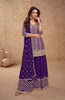 Dark Purple Designer Embroidered Wedding Sharara Suit-Saira's Boutique