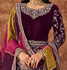 Dark Wine Designer Heavy Embroidered Velvet Anarkali Suit-Saira's Boutique