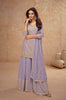 Dull Lavender Designer Embroidered Wedding Sharara Suit-Saira's Boutique