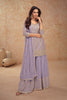 Dull Lavender Designer Embroidered Wedding Sharara Suit-Saira's Boutique