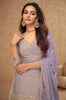 Dull Lavender Designer Embroidered Wedding Sharara Suit-Saira's Boutique