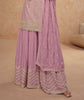 Dull Mauve Designer Embroidered Wedding Sharara Suit-Saira's Boutique