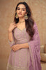 Dull Mauve Designer Embroidered Wedding Sharara Suit-Saira's Boutique