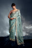 Dusty Mint Designer Embroidered Tissue Organza Wedding Party Wear Saree-Saira's Boutique