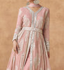 Dusty Rose Designer Embroidered Pure Georgette Pant Style Anarkali Suit-Saira's Boutique
