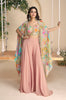 Dusty Blush Designer Embroidered Party Wear Palazzo Suit with Shrug-Saira's Boutique