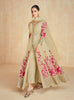 Gold Beige Designer Embroidered Premium Silk Anarkali Suit-Saira's Boutique